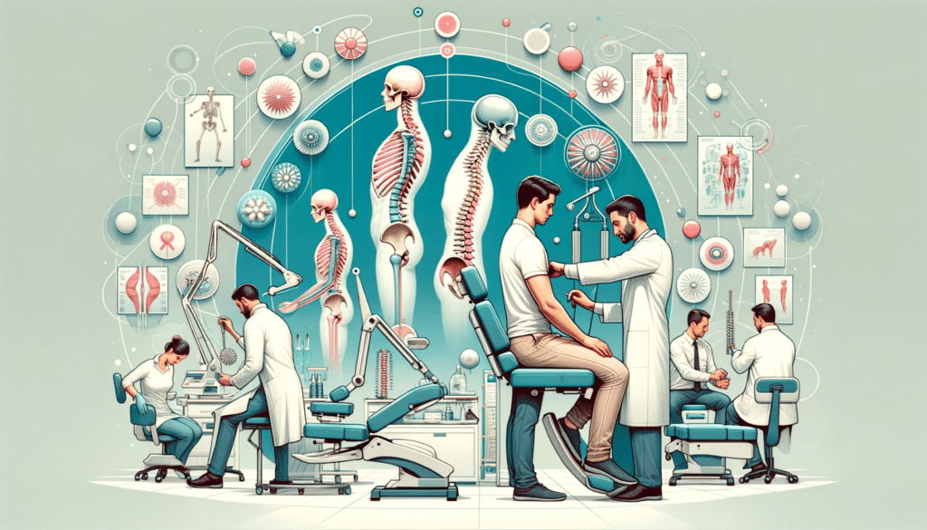 Collage of chiropractic techniques and tools, showcasing the diversity of methodologies