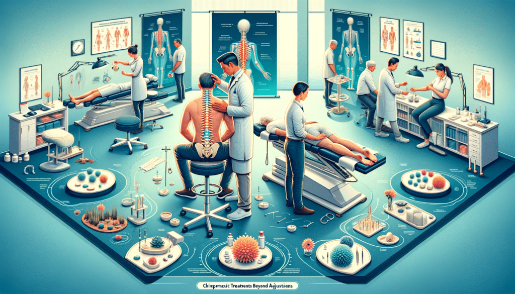 Chiropractor providing a variety of non-adjustment treatments to a patient, showcasing the diversity of chiropractic care