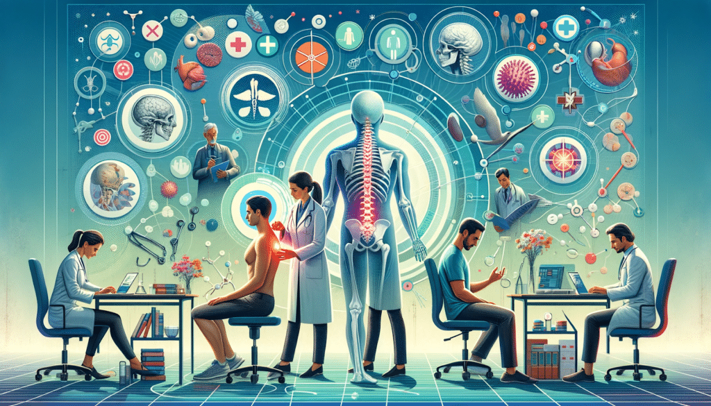 Collaborative healthcare team consisting of chiropractors and other healthcare professionals working together